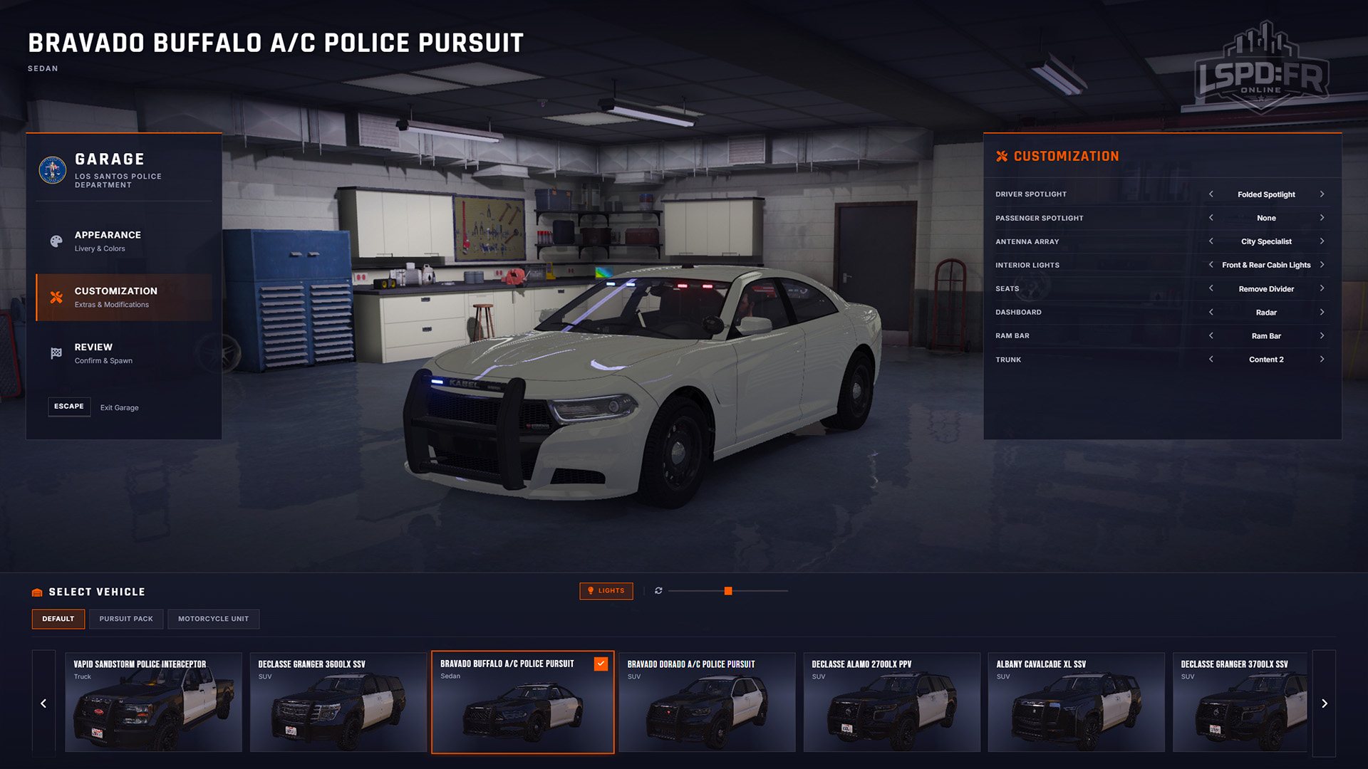 Department Garage: Vehicle Customization