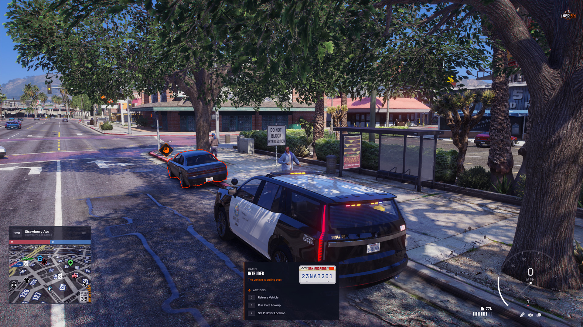 Traffic Stop: Setting a pull over location