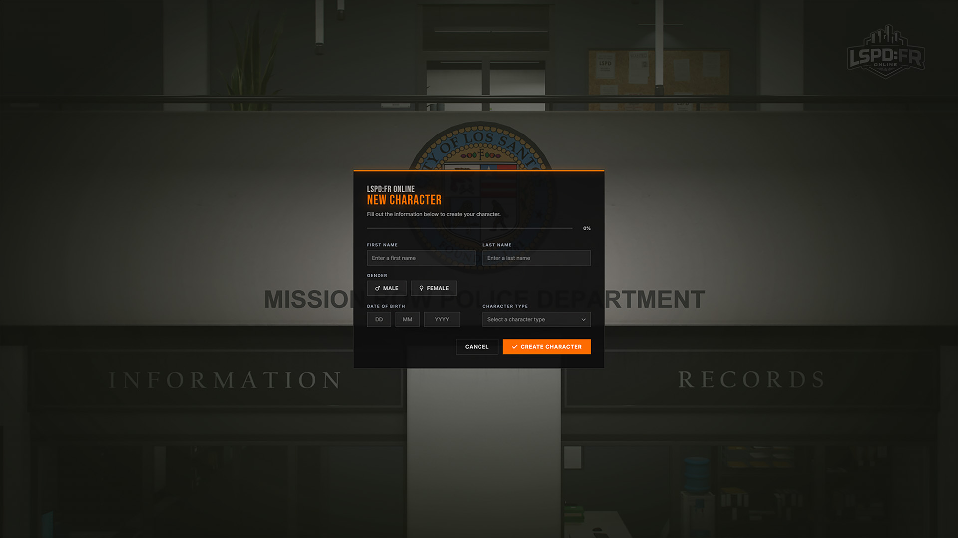The refreshed character creation screen