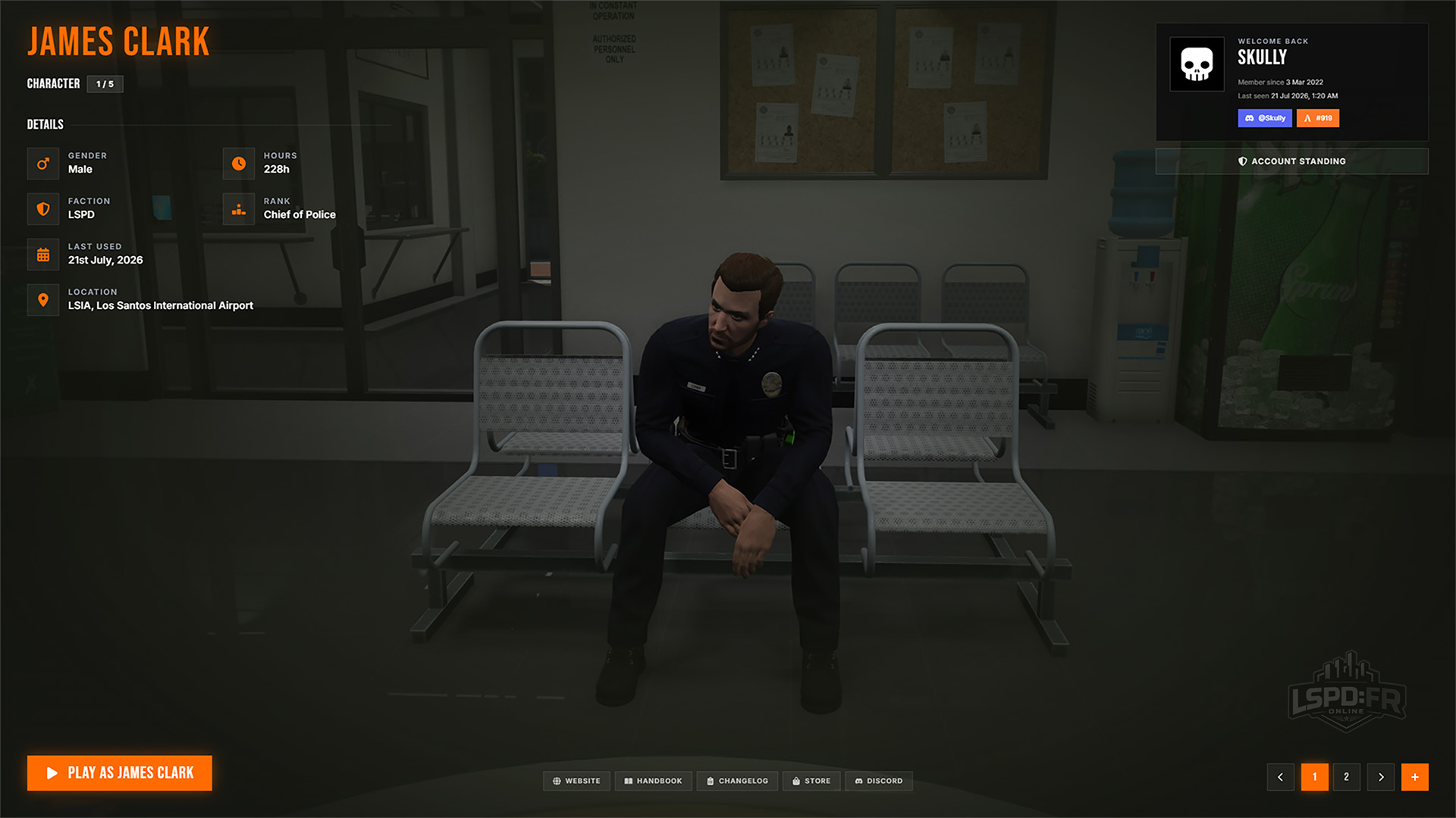 The redesigned character selection menu