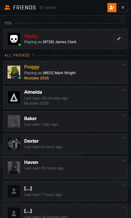 The friends list