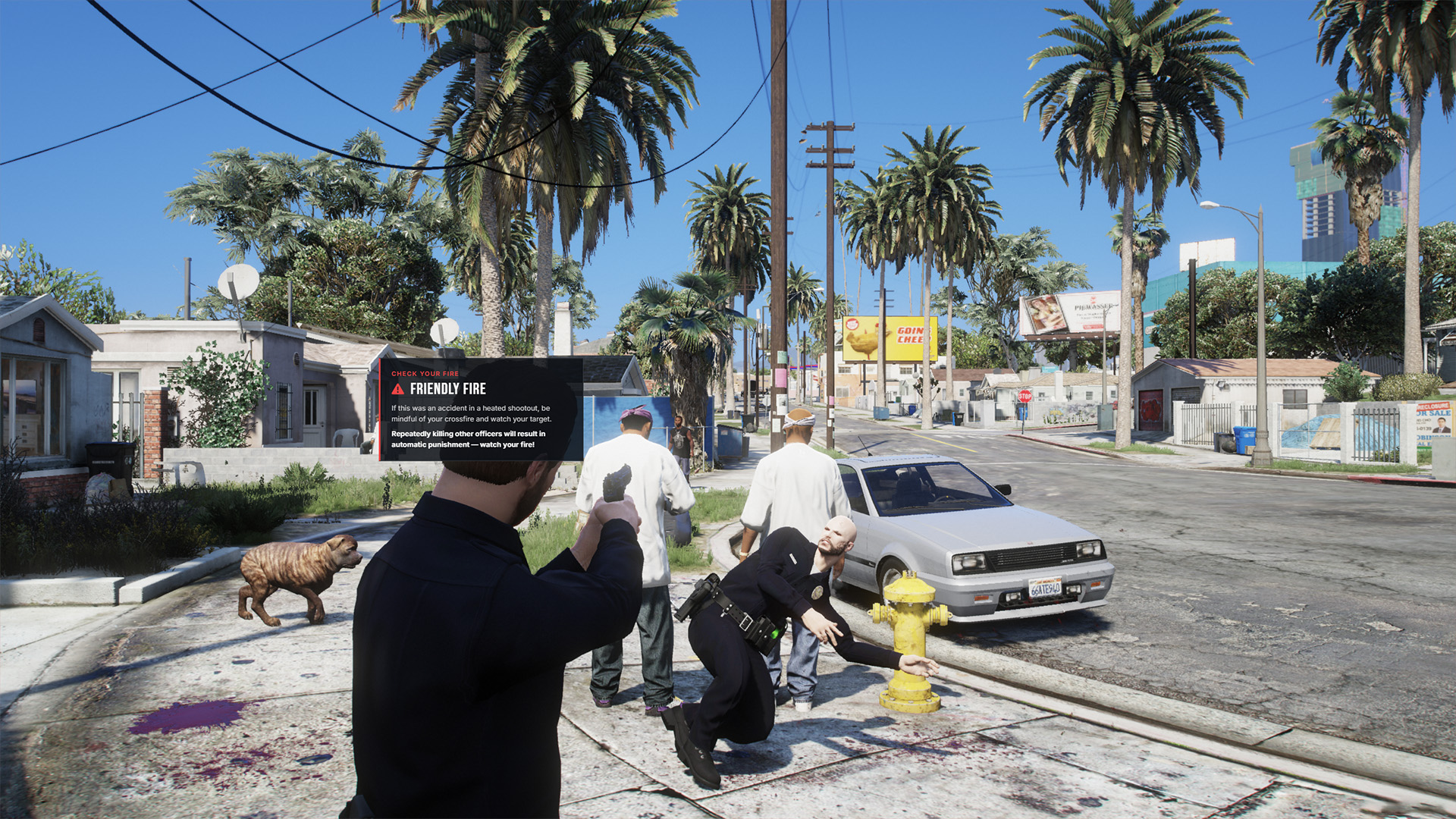 On-screen warning shown after killing another player