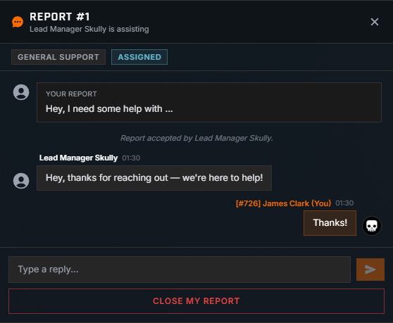 An active report awaiting a staff response