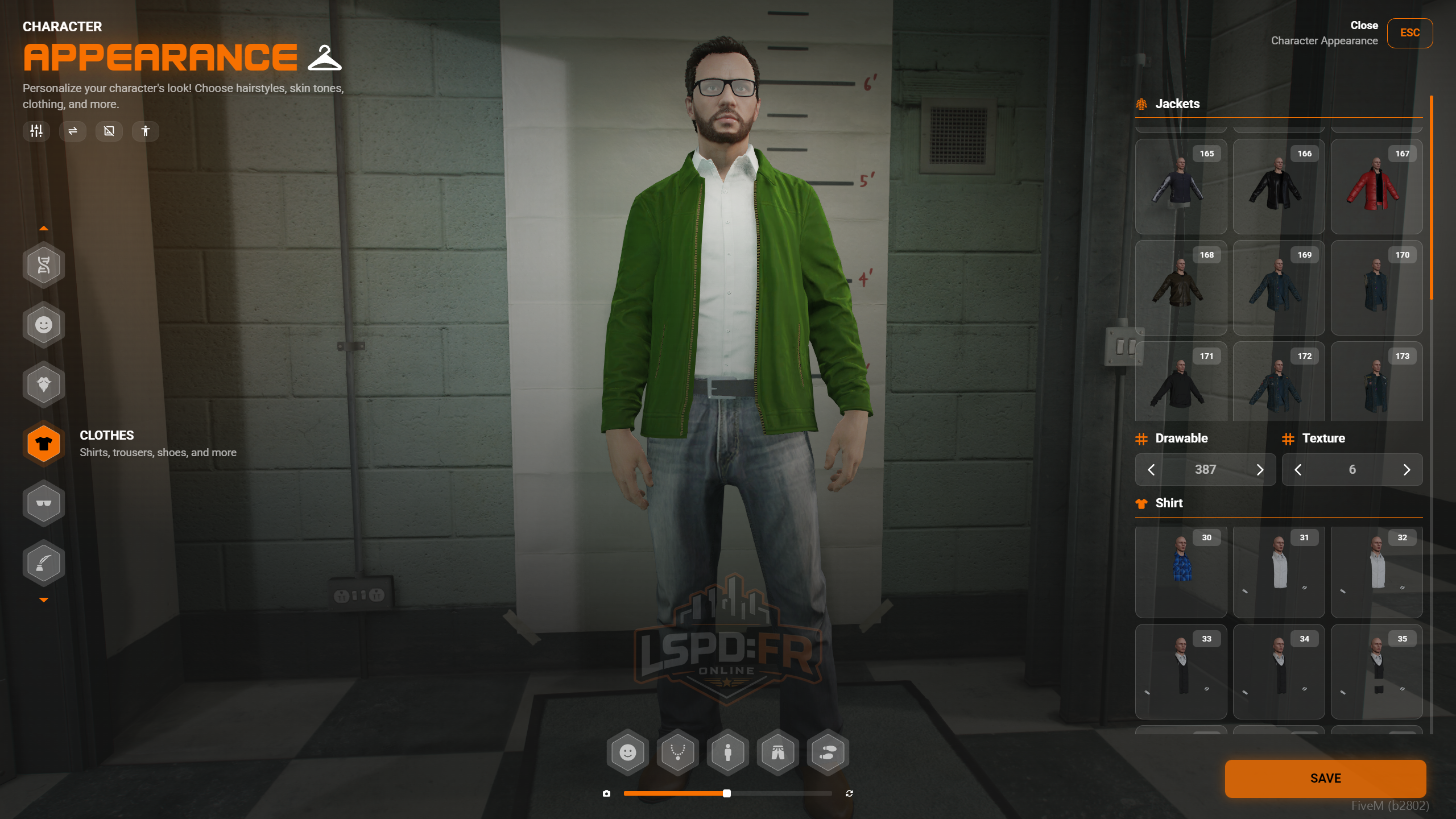 The new character Appearance Menu