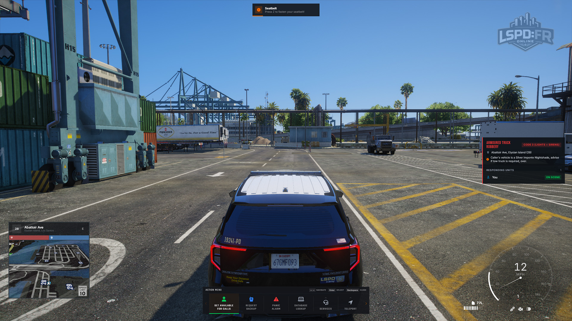 The Set Available For Calls option in the action menu