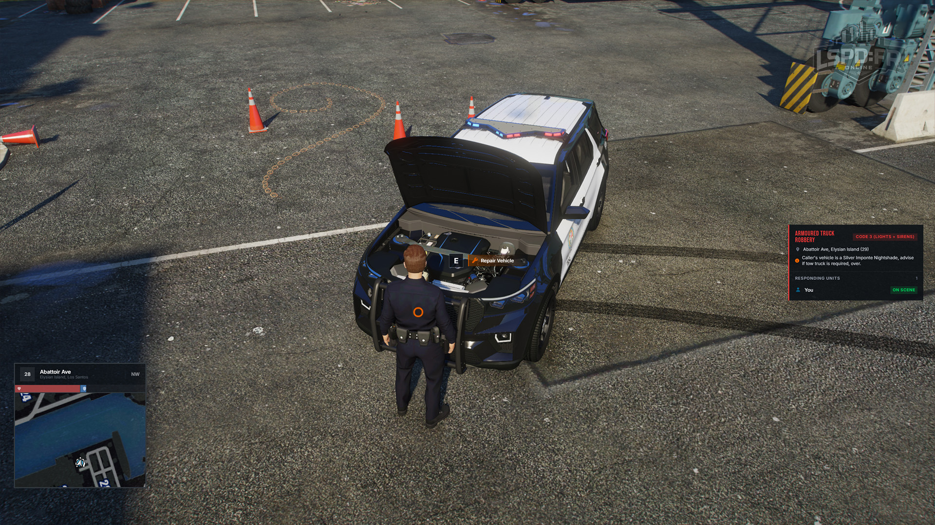The Repair Vehicle interaction point on the engine
