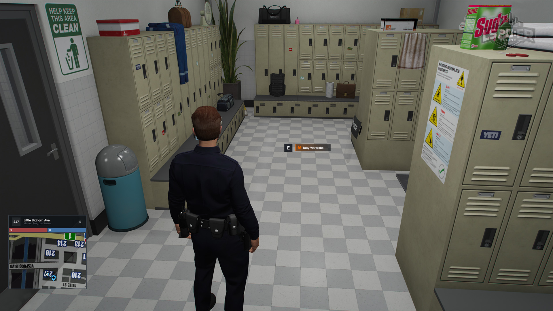 The locker room entry interaction point